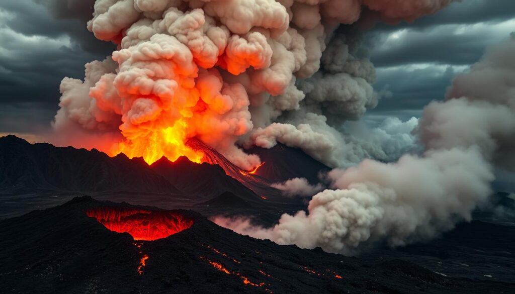 Aktive vulkanische Aktivität