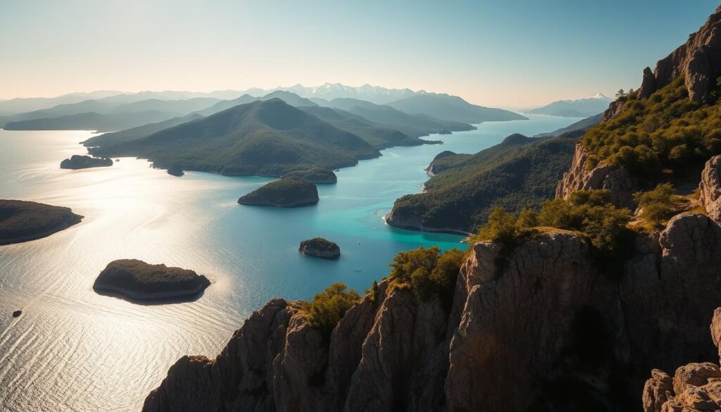 Insel und Küstenlandschaft