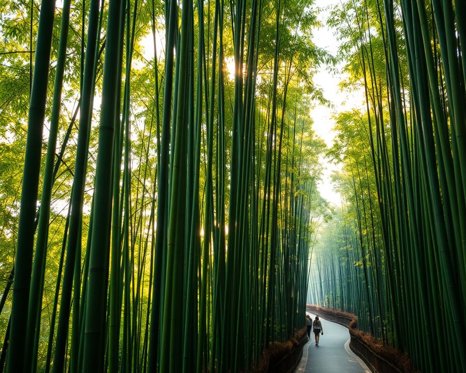 Bambuswald Spaziergang in Arashiyama