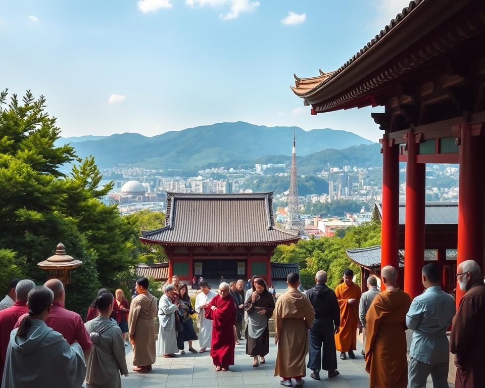 Buddhistische Praktiken im Kiyomizu-dera Tempel Buddhistische Praktiken im Kiyomizu-dera Tempel