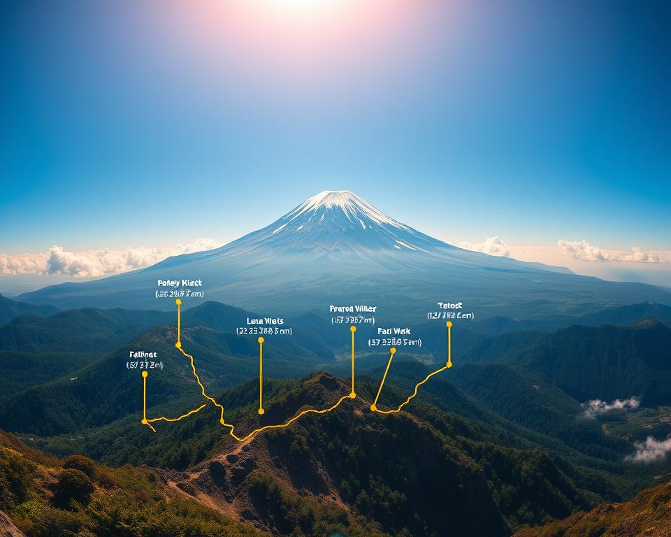 Fuji Wanderrouten Übersicht