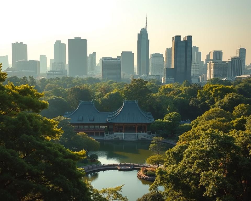 Hamarikyu Park Tokio Skyline Fotomotive