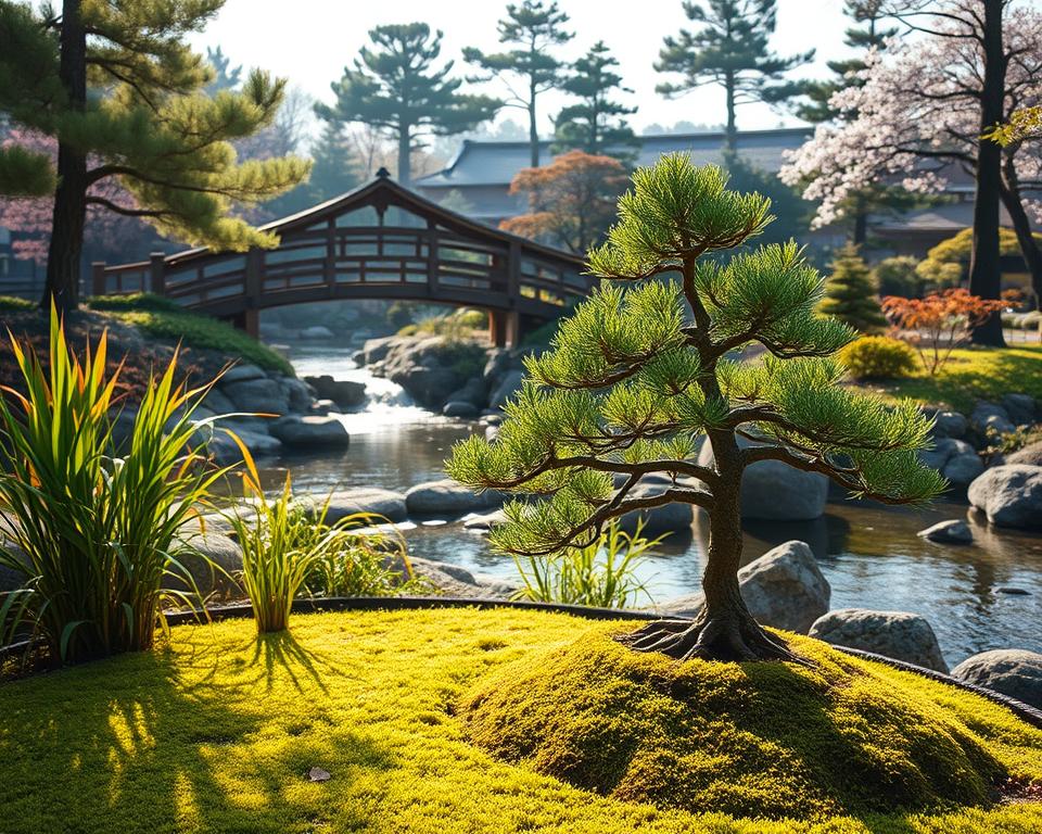 Japanische Gartenpflanzen und Bonsai