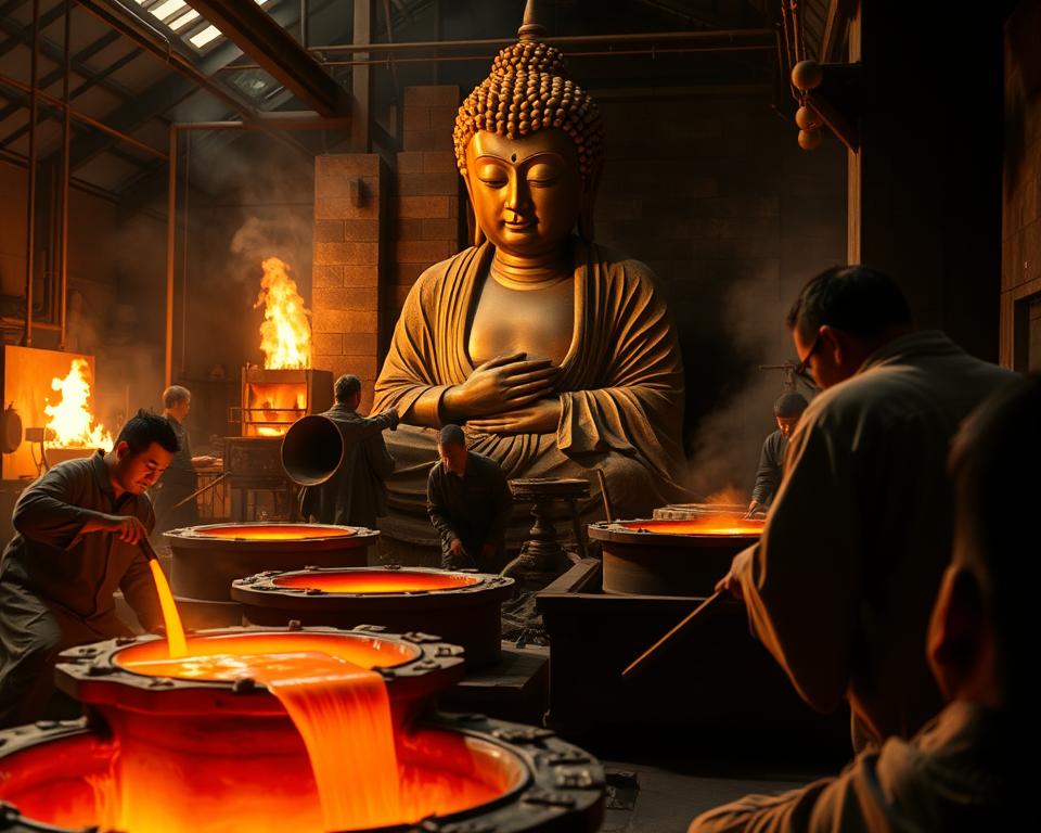 Kamakura Buddha Bronzegießerei Technik
