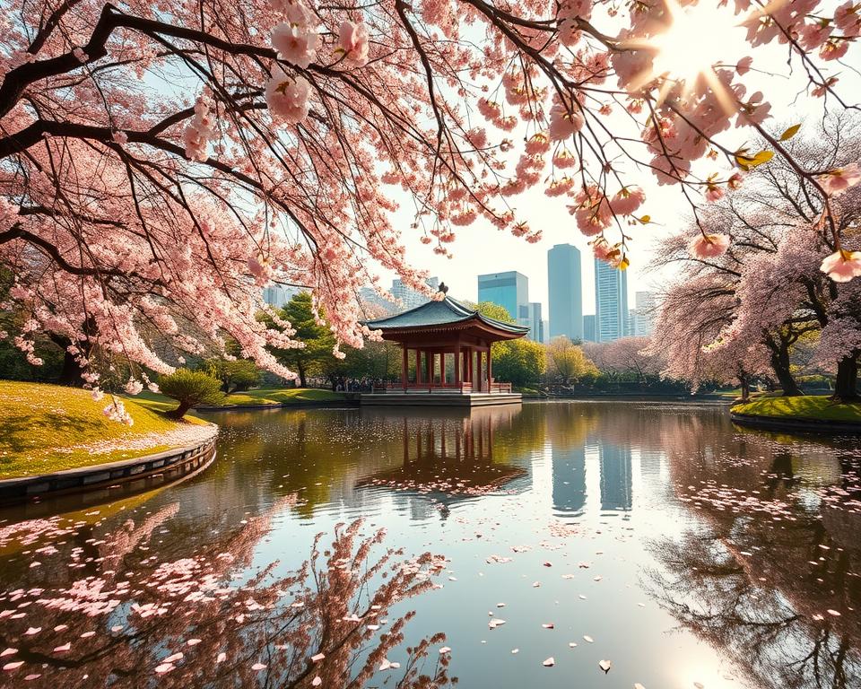Kirschblüte im Hamarikyu Park