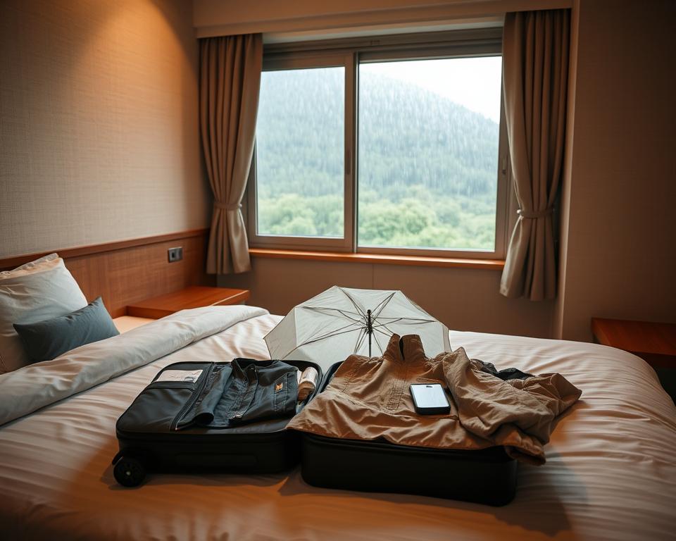 Reisevorbereitung für die Japan Regenzeit