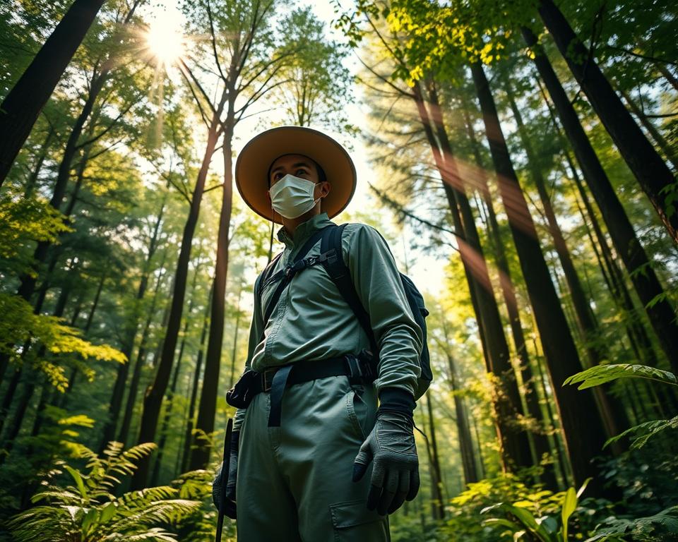 Schutzausrüstung für Wanderungen in japanischen Wäldern Schutzausrüstung für Wanderungen in japanischen Wäldern