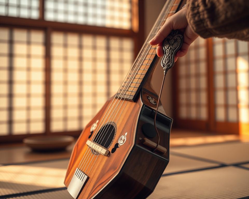 Shamisen traditionelles japanisches Musikinstrument