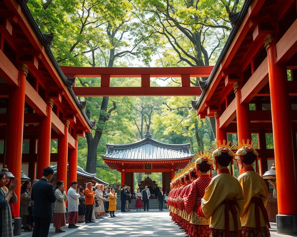 Shinto-Rituale im Meiji-Schrein