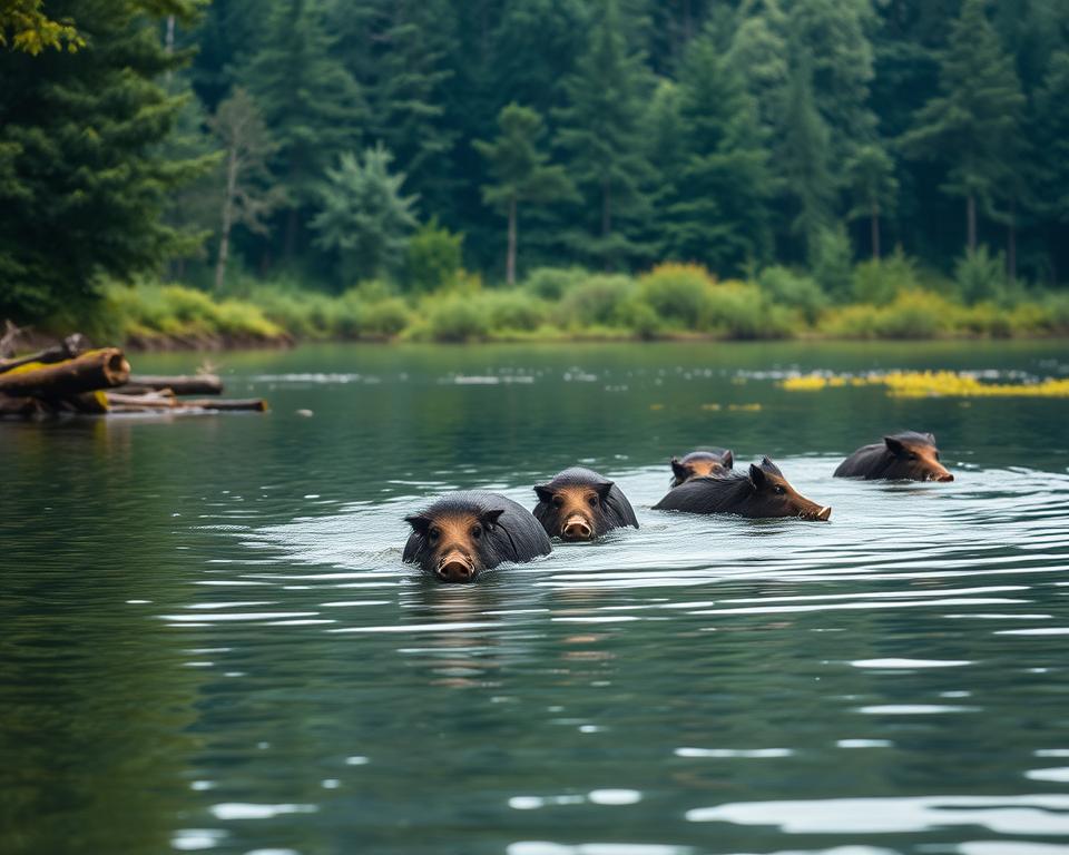 Wildschweine Schwimmverhalten Wildschweine Schwimmverhalten