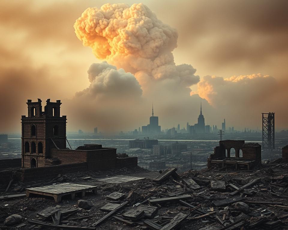 Zerstörung Hiroshimas durch Atombombenabwurf