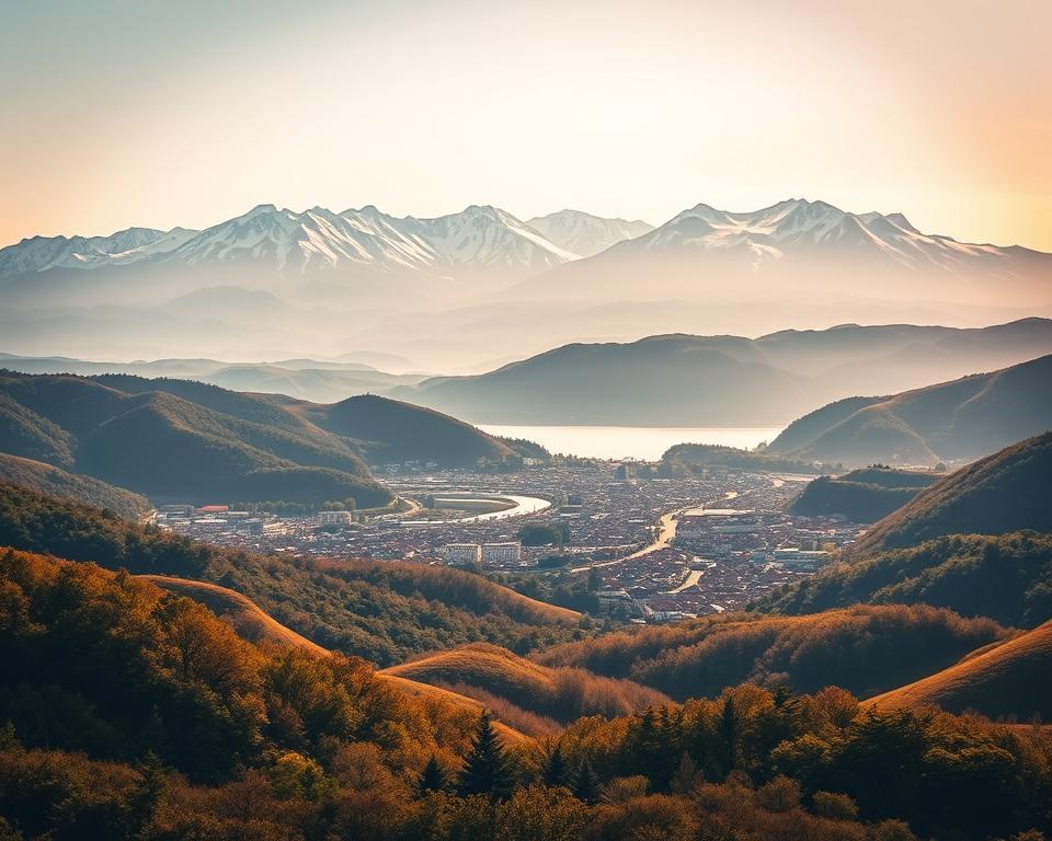 Stadt auf Honshu Japan – Entdecken Sie Japans Insel