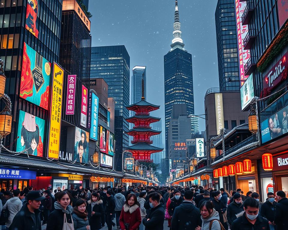 Moderner Weihnachtszauber in japanischen Städten Moderner Weihnachtszauber in japanischen Städten