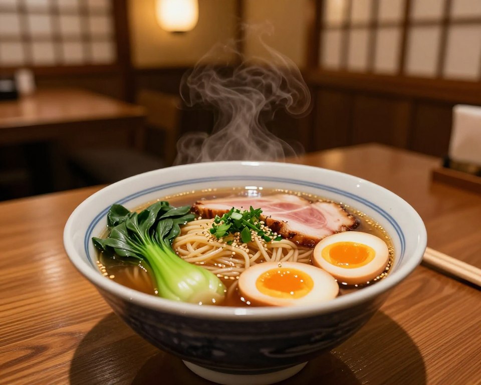 Authentische Ramen-Schüssel Anrichtkunst