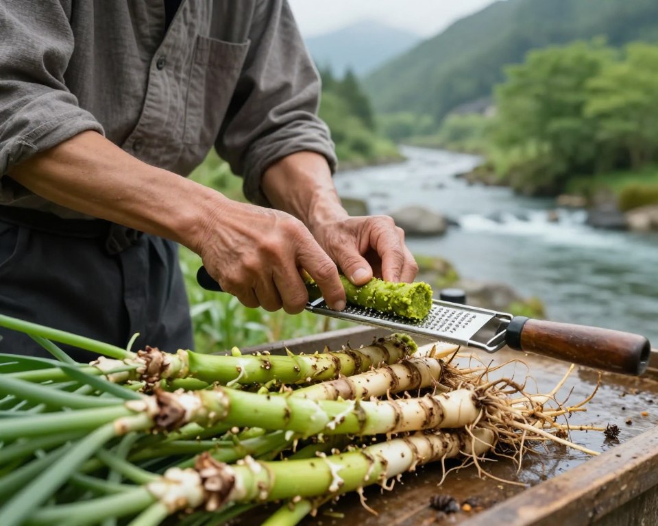 Authentischer Wasabi Herstellungsprozess
