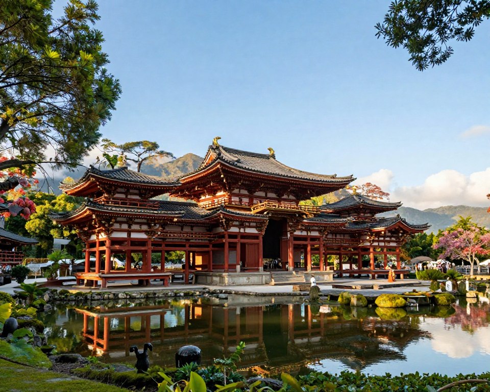 Japanische Architektur des Byodo In Tempels Japanische Architektur des Byodo In Tempels