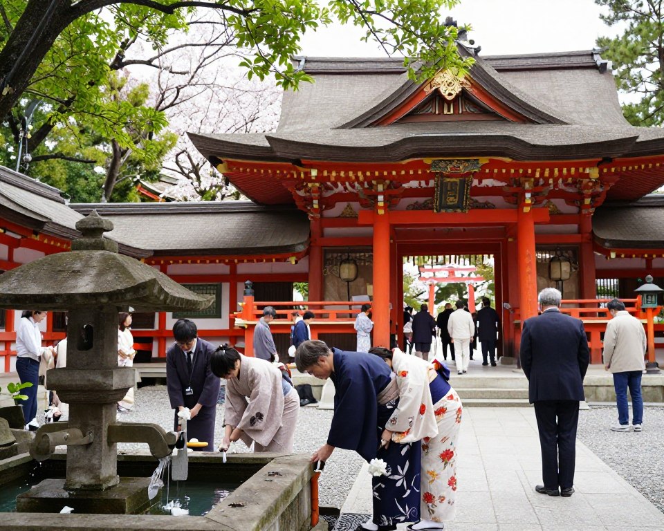 Japanische Schrein-Etikette Japanische Schrein-Etikette