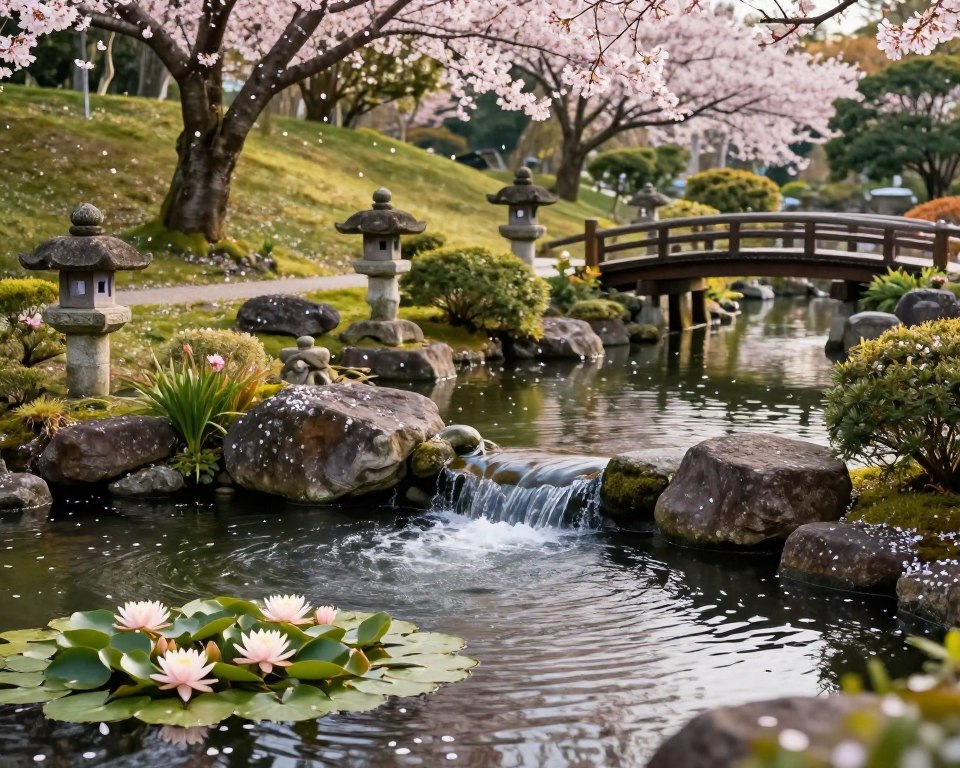 Japanischer Teich Wasserspiele