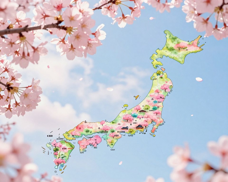 Sakura Zensen Kirschblütenfront Karte