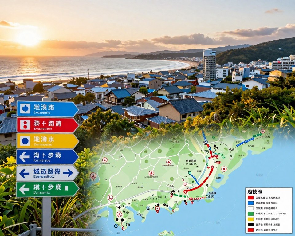 Tsunami-Evakuierungsrouten in Japan Tsunami-Evakuierungsrouten in Japan