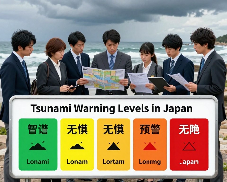 Tsunami-Warnung Alarmstufen in Japan Tsunami-Warnung Alarmstufen in Japan